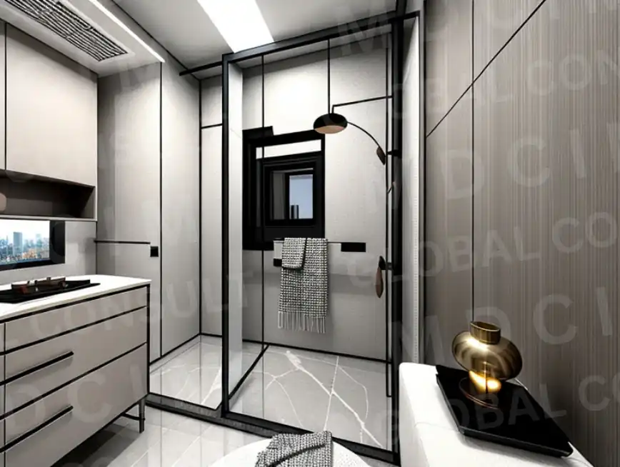 Randare baie cu cabina de dus – casa P+M 135 mp