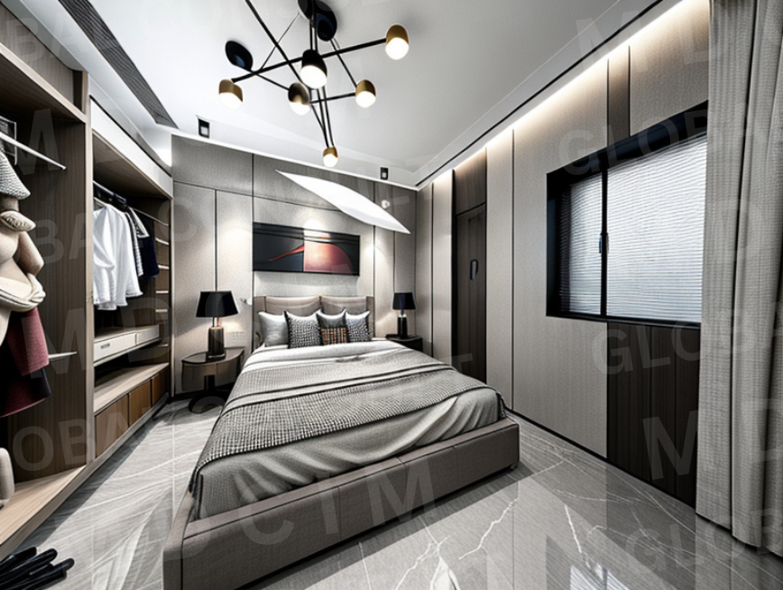 Randare baie moderna cu cabina de dus – casa cu mansarda