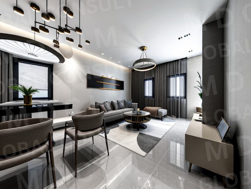 Randare dormitor cu TV si iluminat LED – casa P+M