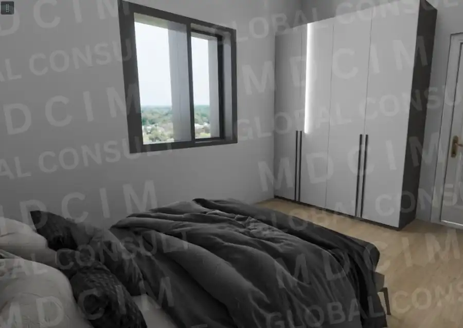 Randare interior living open-space cu bucatarie – casa parter 82 mp