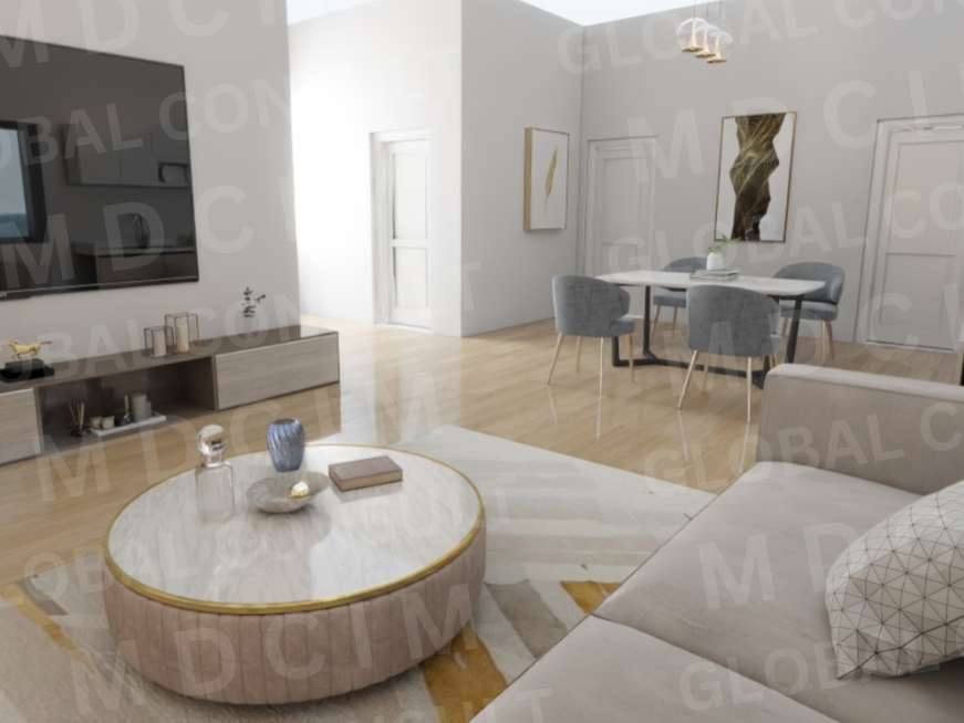 Randare bucatarie moderna – proiect casa fara etaj