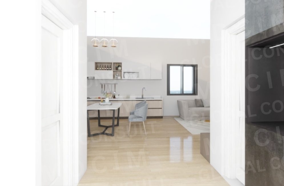 Randare living panoramic – proiect casa parter moderna