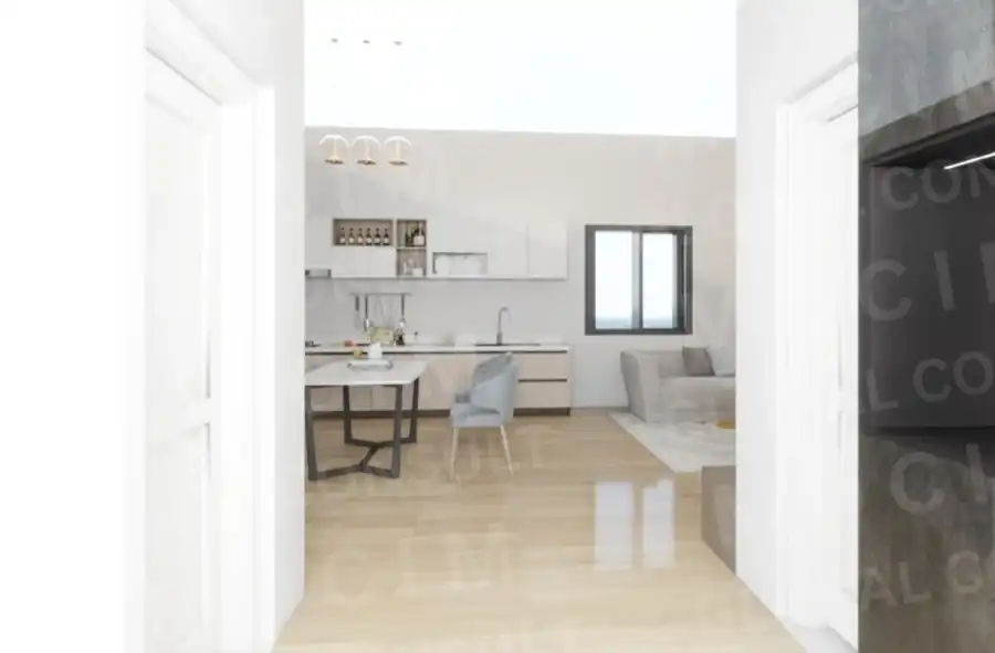 Randare living panoramic – proiect casa parter moderna