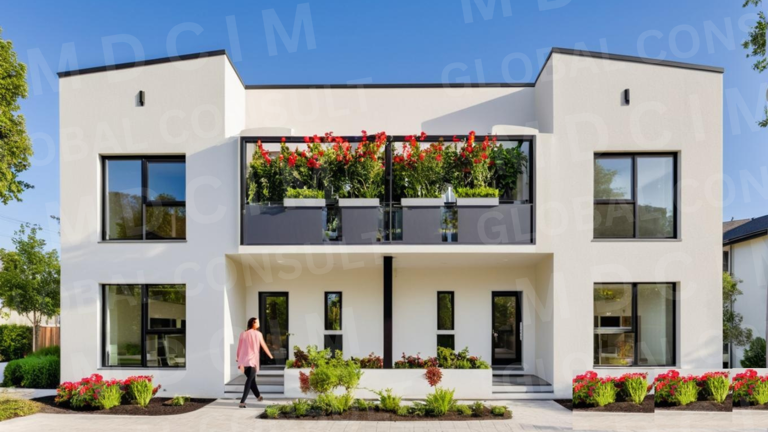 Casa tip duplex P+1 155 mp – vedere exterioara 3D