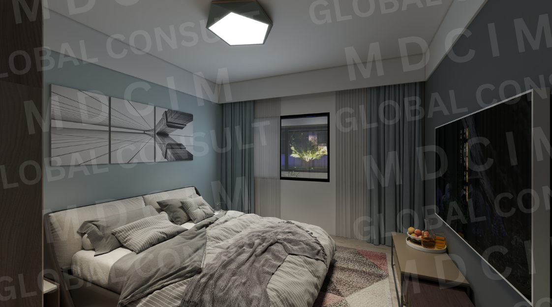 Randare dormitor colorat pentru copii – casa tip duplex