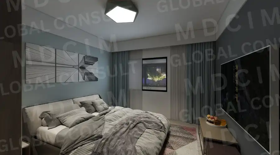 Randare dormitor colorat pentru copii – casa tip duplex