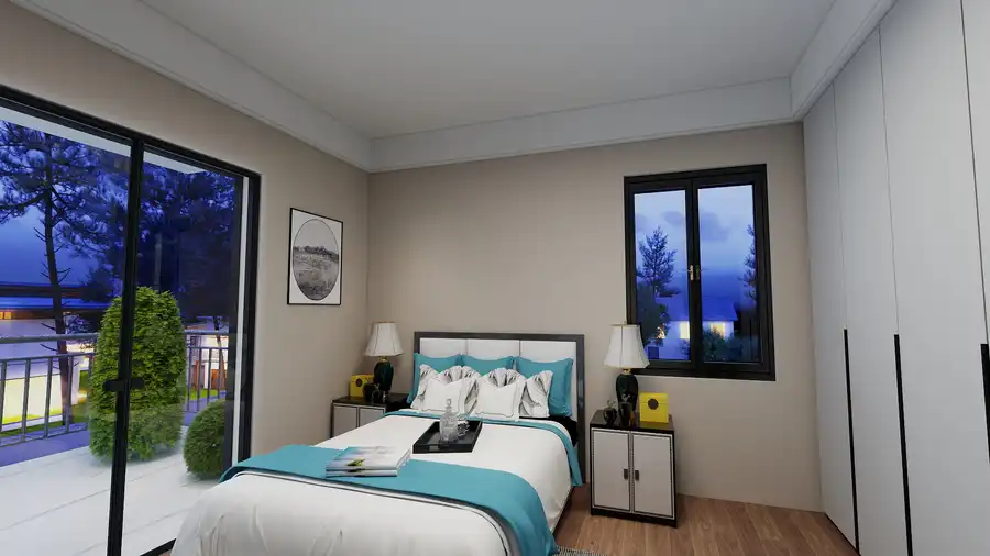 Living cu canapea si zona dining – casa de vacanta, iluminat cove LED